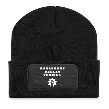 L’amitié entre Karlsruhe et Berlin - Beanie recyclé à patch - noir - Devant