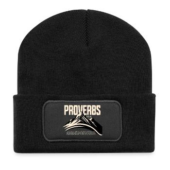Proverbs 3 5 6 Vertraue Dem Herrn Berg Glauben - Recycelte Patch Beanie - Schwarz - Vorne