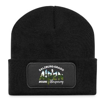 Traversée des Alpes 2026 Salzbourg Grado Randonnée - Beanie recyclé à patch - noir - Devant