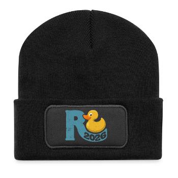 Gummy Duck Pension 2026 - Retirement - Pension - Recycled Patch Beanie - black - Front