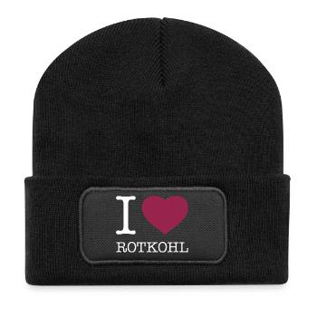 I love red cabbage - Recycled Patch Beanie - black - Front