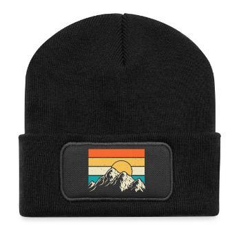 Randonnée Randonneur Alpiniste Cadeau - Beanie recyclé à patch - noir - Devant