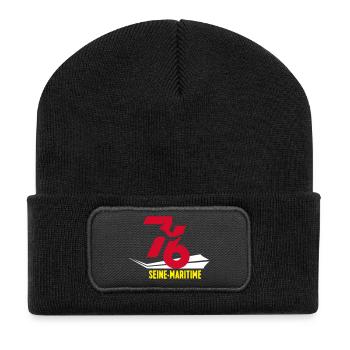 Emblème 76 Seine-Maritime Stylisé - Beanie recyclé à patch - noir - Devant