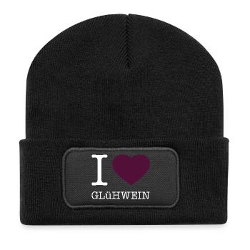 I love mulled wine - Recycled Patch Beanie - black - Front