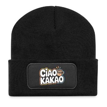 Ciao Kakao Heiße Schokolade Hot Chocolate Tschüss - Recycelte Patch Beanie - Schwarz - Vorne