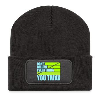 Ne croyez pas tout ce que vous pensez en disant la sagesse - Beanie recyclé à patch - charbon - Devant