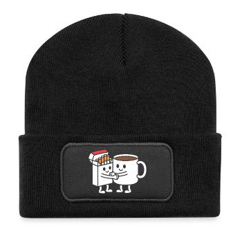 Café et cigarettes - Funny Balkan Breakfast T- - Beanie recyclé à patch - noir - Devant