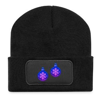 Christmas Ball Snowflake Ornament - Recycled Patch Beanie - black - Front