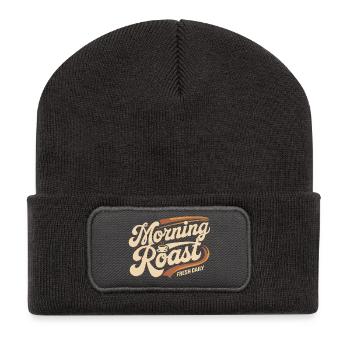 Torréfaction du matin – Café frais quotidien - Beanie recyclé à patch - charbon - Devant