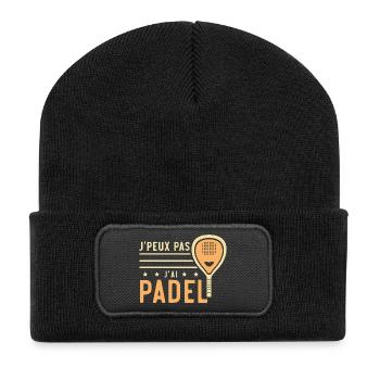 Je peux pas j ai padel - Beanie recyclé à patch - noir - Devant