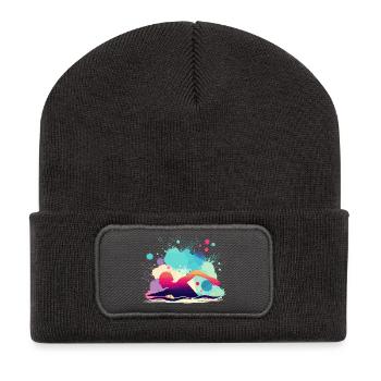 Swimmer, Swimming Woman, Swimming Instructor - Recycled Patch Beanie - dark grey - Front