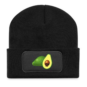 Avocado-Schädel - Recycelte Patch Beanie - Schwarz - Vorne