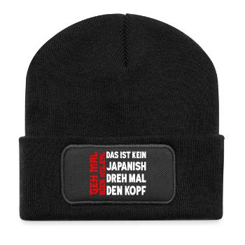 Va chercher une bière Bière drôle Boire de la joie - Beanie recyclé à patch - noir - Devant