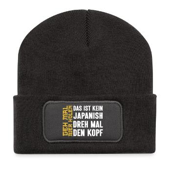 Go Get Beer Funny Beer Drinking Friends - Recycled Patch Beanie - dark grey - Front