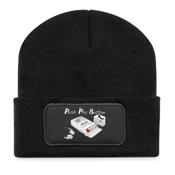 Vintage Music Theme - Recycled Patch Beanie - black - Front
