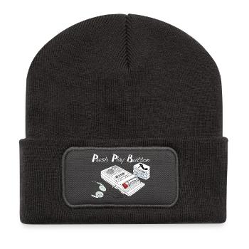 Vintage Music Theme - Recycled Patch Beanie - dark grey - Front