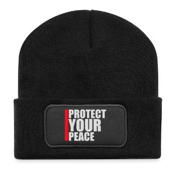 Protect Your Peace Mental Health Mindfulness - Recycled Patch Beanie - black - Front