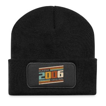 Original 2006 Vintage Vintage Birthday Retro - Recycled Patch Beanie - black - Front