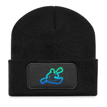Canoë à pédales Enfants Garçons Hommes Kayak - Beanie recyclé à patch - noir - Devant