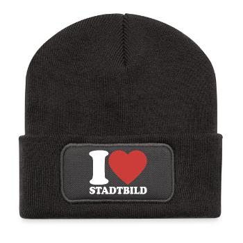 I Love Cityscape - for Diversity and Tolerance - Recycled Patch Beanie - dark grey - Front