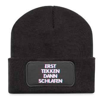 Hardtekk Tekk - Recycelte Patch Beanie - Dunkelgrau - Vorne