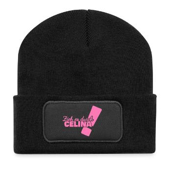 First name Celina - Recycled Patch Beanie - black - Front