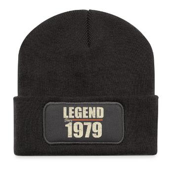 Anniversaire 1979 | Légende depuis 1979 - Beanie recyclé à patch - charbon - Devant