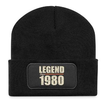 Geburtstag 1980 | Legende seit 1980 - Recycelte Patch Beanie - Schwarz - Vorne