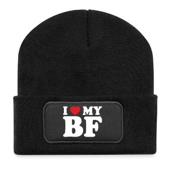 I Heart My BE Tee - Recycelte Patch Beanie - Schwarz - Vorne