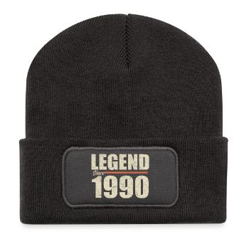 Anniversaire 1990 | Légende depuis 1990 - Beanie recyclé à patch - charbon - Devant