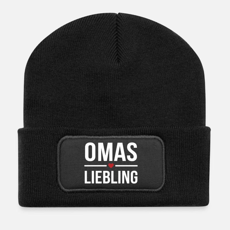 Omas Liebling German Grandma Favorite Gift - Recycelte Patch Beanie - Schwarz