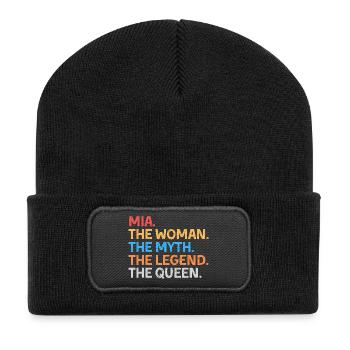Mia The Woman The Myth The Legend The Queen - Recycled Patch Beanie - black - Front