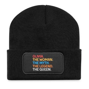 Olivia The Woman The Myth The Legend The Queen - Recycled Patch Beanie - black - Front