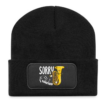 Vintage Euphonium Spieler - Recycelte Patch Beanie - Schwarz - Vorne