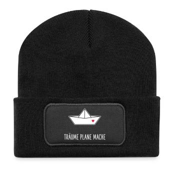 Dreams Plan Make Boat Heart - Recycled Patch Beanie - black - Front
