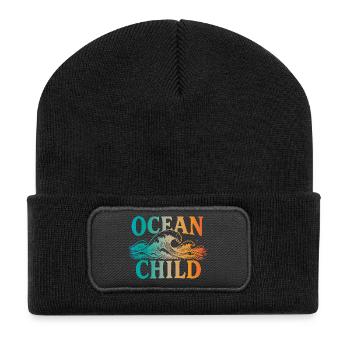 Ocean Child - Recycled Patch Beanie - black - Front