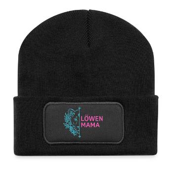 Lion Mom Proud Lioness Flowers - Recycled Patch Beanie - black - Front