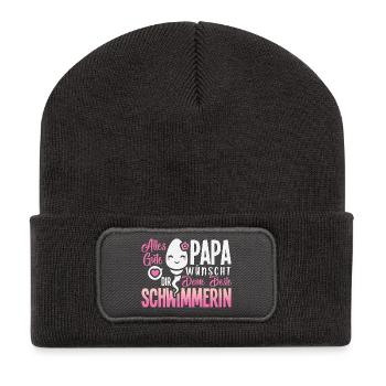 All the best dad wishes you your best swimmer - Recycled Patch Beanie - dark grey - Front
