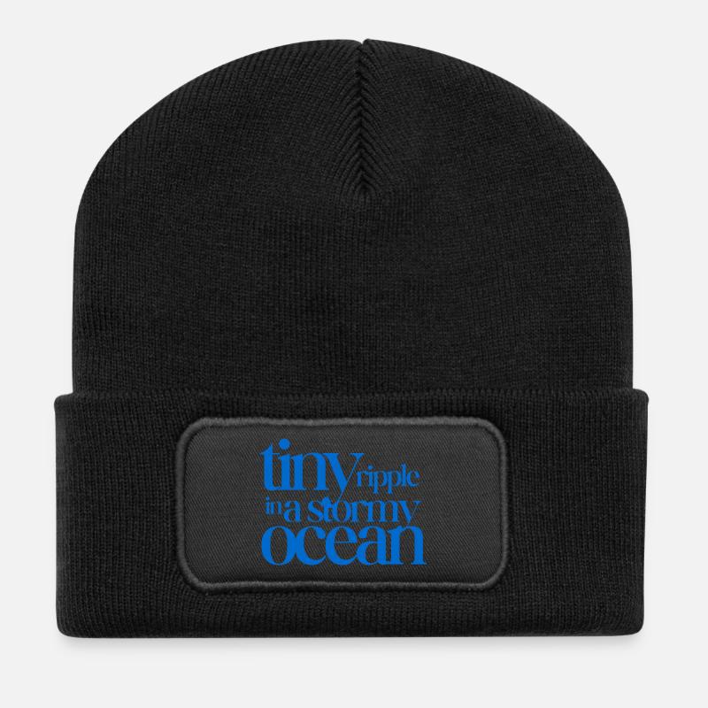 Tiny ripple in a stormy ocean - Recycled Patch Beanie - black