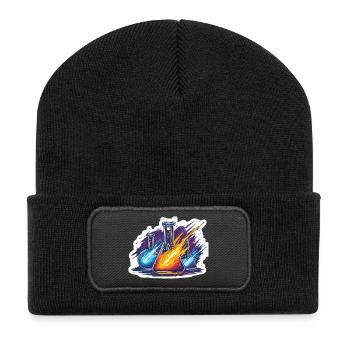 Labor-Geek-Quadrantiden-Meteorregen-Laborexperiment - Recycelte Patch Beanie - Schwarz - Vorne