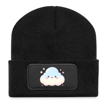 Pastellwolke Kawaii Glow Kinder Traum - Recycelte Patch Beanie - Schwarz - Vorne