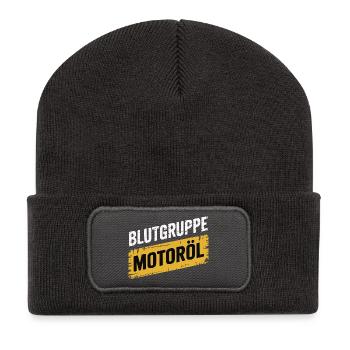 Groupe sanguin : conception du tournevis à huile moteur - Beanie recyclé à patch - charbon - Devant