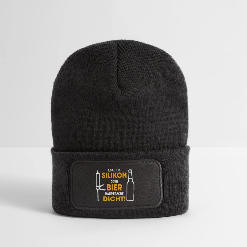 Silikon oder Bier – Hauptsache dicht Recycelte Patch Beanie