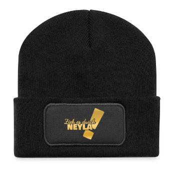 First name Neyla - Recycled Patch Beanie - black - Front