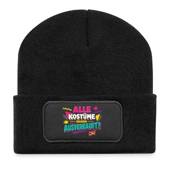 Alle Kostüme Waren Ausverkauft Fasching - Recycelte Patch Beanie - Schwarz - Vorne