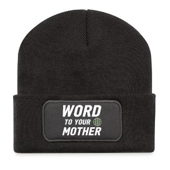 Word to Your Mother Retro Urban Global Design - Recycled Patch Beanie - dark grey - Front
