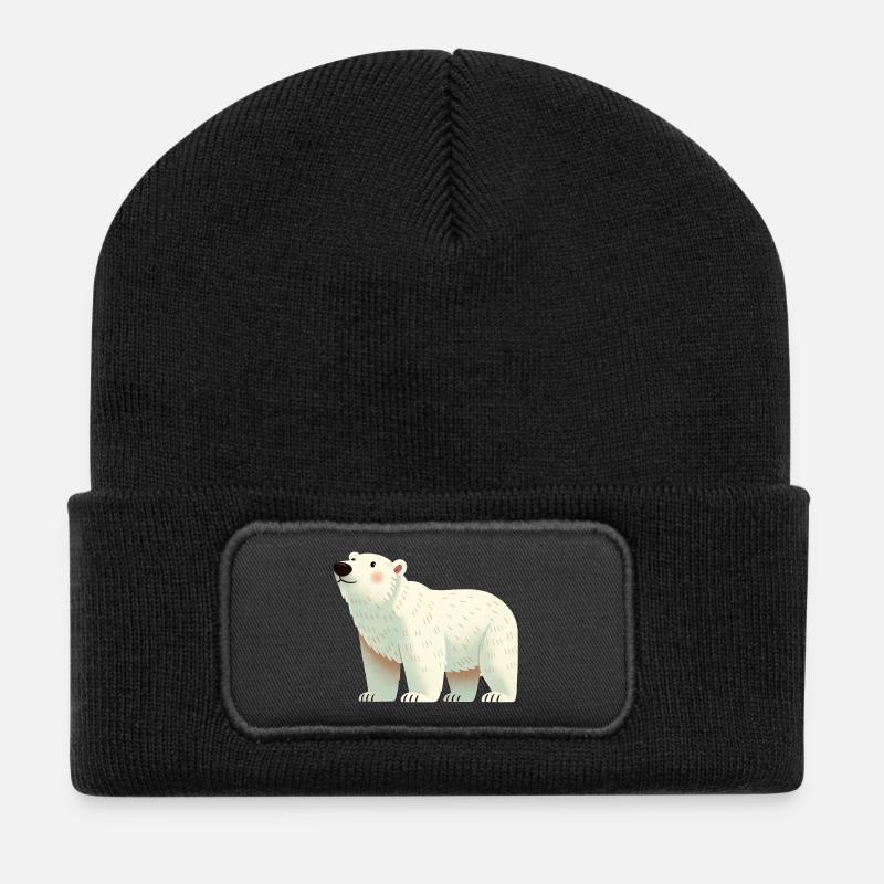 Ours polaire - Beanie recyclé à patch - noir