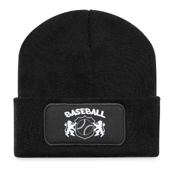 Baseball Crest - Recycled Patch Beanie - black - Front