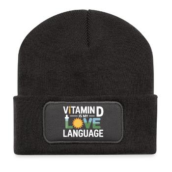 Naturopath Vitamin D Love Language Professional  - Recycled Patch Beanie - dark grey - Front