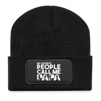 My Favorite People Call Me Papa Mechanic - Recycled Patch Beanie - black - Front